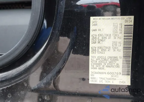 2015 Nissan Armada Sv z USA, uszkodzony, nr VIN 5N1BA0ND4FN600769